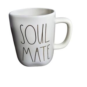 NWT Rae Dunn Artisan Soul Mate Valentine's Day Mug Metallic Gold Font Farmhouse